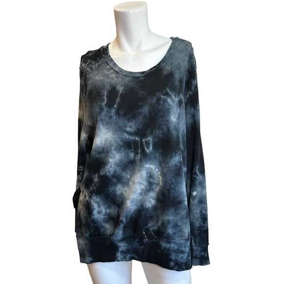 Pam & Gela Tea stained Tie Dye Side Split Soft Sweatshirt sz M - Picture 1 of 6